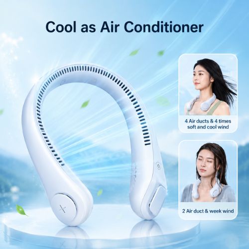 Arctic Air Freedom Wearable Neck Fan & Air Purifier | USB Rechargeable 3-Speed Personal Cooler for Indoor Outdoor Travel