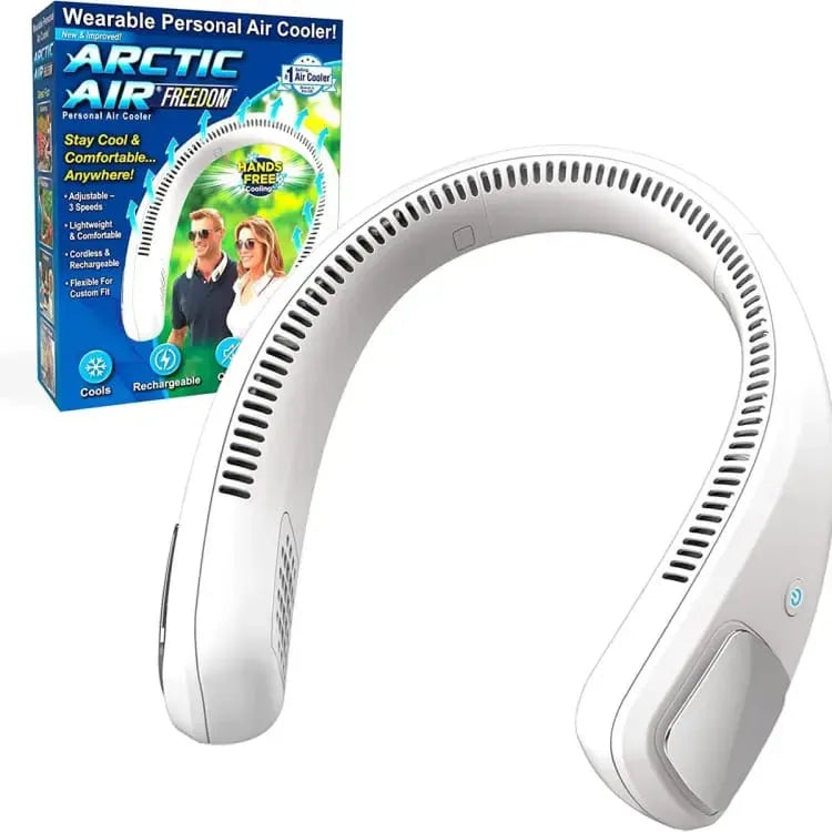 Arctic Air Freedom Wearable Neck Fan & Air Purifier | USB Rechargeable 3-Speed Personal Cooler for Indoor Outdoor Travel